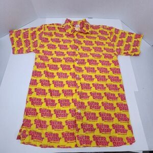 Men Y2K 2001 Vintage Sugar Daddy Button Up Shirt Size Medium Short Sleeve Target